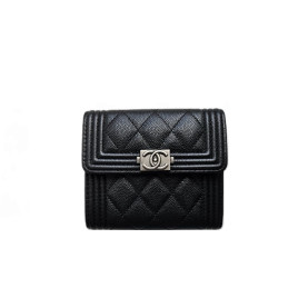  CHANEL 샤넬 보이 플랩 반지갑 은장 11CM AS87555