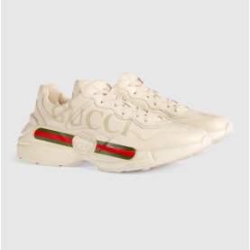  GUCCI 구찌 남여공용 롸이톤 로고 레더 스니커즈 500877