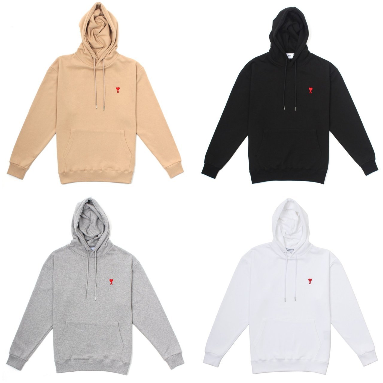 AMI 아미 미들 하트 후드