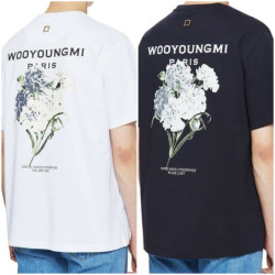 ●7월 판매 10위● WOOYOUNGMI 우영미 플라워 백로고 반팔 티셔츠