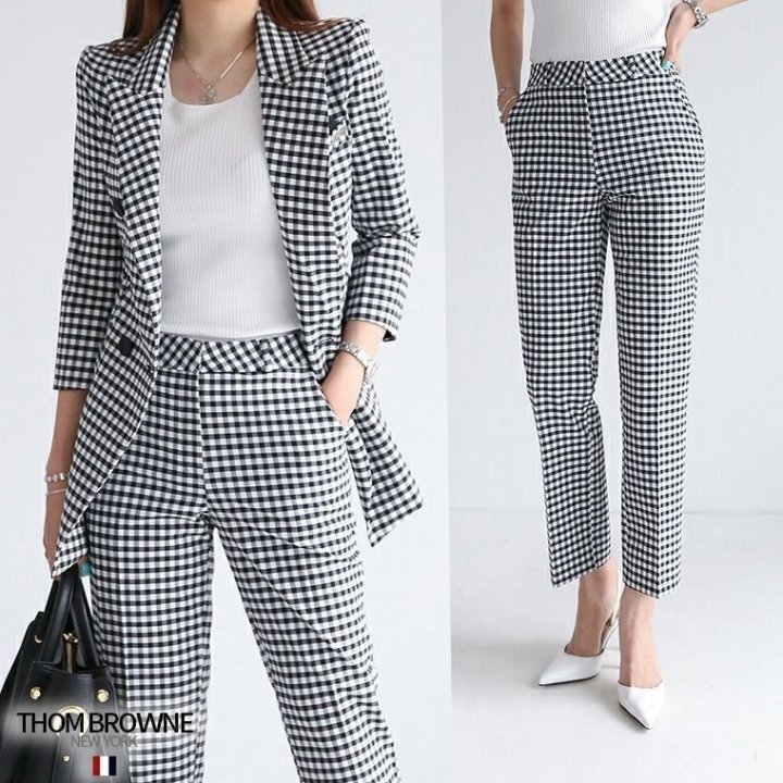 THOM BROWNE 톰브라운 7부 체크 정장셋트
