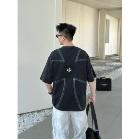 CHROME HEARTS 크롬하츠 피그먼트 크로스 절개티셔츠 2COLOR