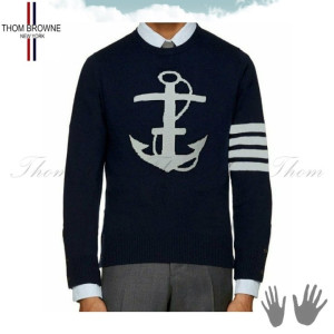 THOM BROWNE 톰브라운 앵커 백지퍼 울니트