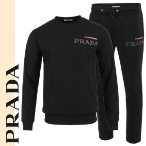 PRADA 프라다 네임로고 프린트 맨투맨 셋업