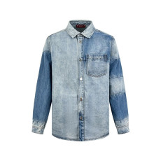 GUCCI 구찌 패치워크 워싱 데님 셔츠