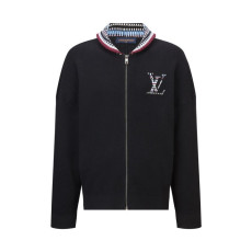 LOUIS VUITTON 루이비통 체크 로고 니트 봄버 자켓