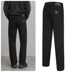 PRADA 프라다 메탈 삼각패치 블랙진