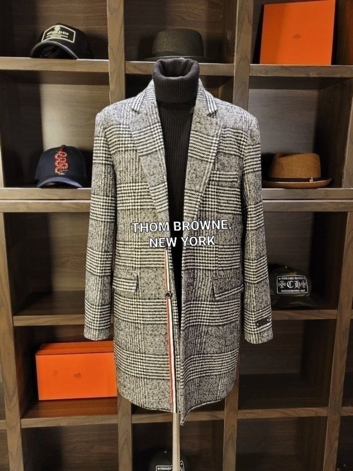 THOM BROWNE 톰브라운 시그니처 글렌 삼선 뉴 하프 코트