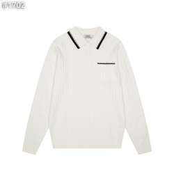 HERMES 에르메스 카라 배색 골지 니트