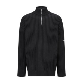 BALENCIAGA 발렌시아가 로고 패치 하프 집업 니트