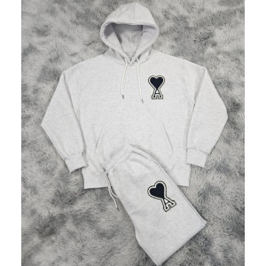 AMI 아미 빅하트 기모 후드&조거 팬츠 세트 2COLOR