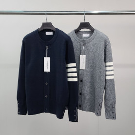 THOM BROWNE 톰브라운 램스울 사선완장 라운드 가디건