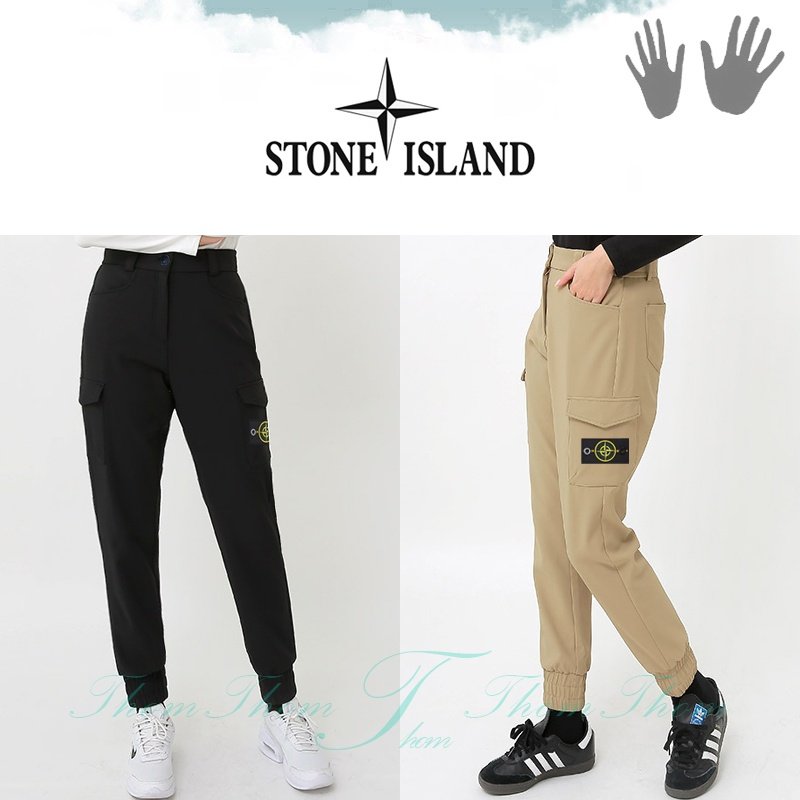 STONE ISLAND 스톤아일랜드 하프 밴딩 기모 조거 카고 팬츠