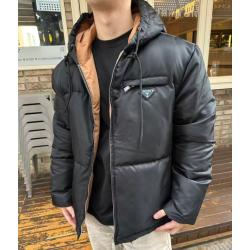 PRADA 프라다 리나일론 후드 다운 패딩