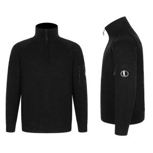 C.P COMPANY C.P컴퍼니 반집업 니트 스웨터 렌즈와펜 램스울 스트라이프 2COLOR