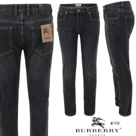 BURBERRY 버버리 기마 스틸 흑청 슬림 일자진
