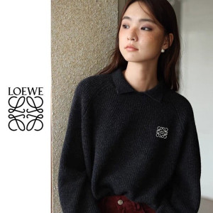 ●1월 판매 6위● LOEWE 로에베 카라넥 자수 골지 니트 3COLOR