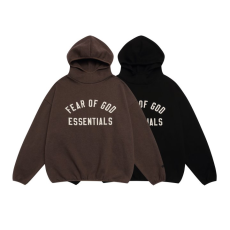 FEAR OF GOD 피어오브갓 에센셜 892 프론트 로고 플리스 후드