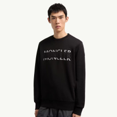 MONCLER 몽클레어 블랙와펜 더블레터링 코튼 맨투맨