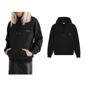 CELINE 셀린느 시그니처 로고 체스트 엠브로이더 후드