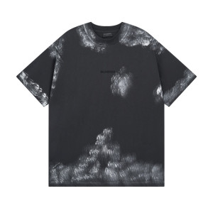 BALENCIAGA 발렌시아가 3223 핸드페인팅 로고 구제 워싱 반팔