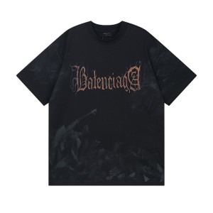 BALENCIAGA 발렌시아가 23122 헤비 메탈 로고 워싱 반팔