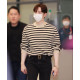 LOROPIANA 로로피아나 스트라이프 견장 니트 2COLOR