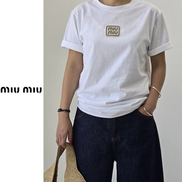 MIUMIU 미우미우 금사패치 반팔티 3COLOR