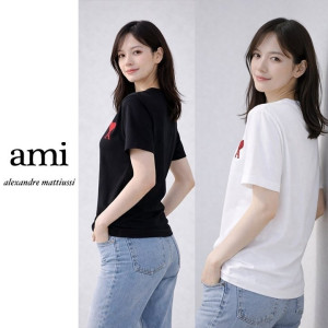 AMI 아미 모노컬러 빅하트 반팔 2COLOR