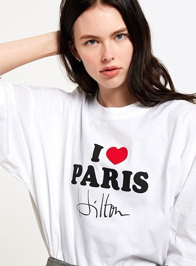 VETEMENTS 베트멍 아이러브 파리스 오버핏 커플 반팔티