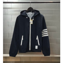 THOM BROWNE 톰브라운 립스탑 메시 4bar 후드 자켓