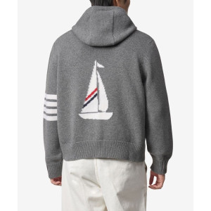 THOM BROWNE 톰브라운 보트 인타르시아 사선 집업 후드 2COLOR