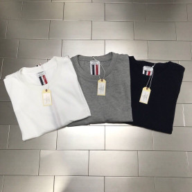 THOM BROWNE 톰브라운 백스트라이프 피케 반팔티셔츠