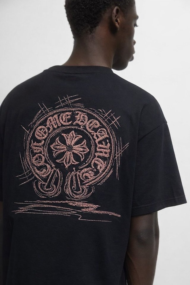 CHROME HEARTS 크롬하츠 스크레쳐 홀스슈 빈티지 올자수 로고 숏 슬리브 티셔츠 2COLOR