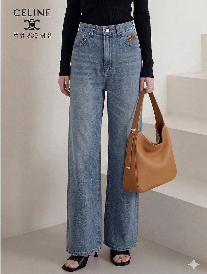 CELINE 셀린느 히든 밴딩 세미 와이드 데님 (830)