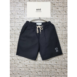 AMI 아미 블랙패치 린넨 하프팬츠 3COLOR