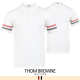 THOM BROWNE 톰브라운 트리밍 텍스처 니트 카라티