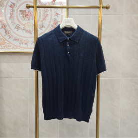 LOROPIANA 로로피아나 자수로고 린넨 카라니트 3COLOR