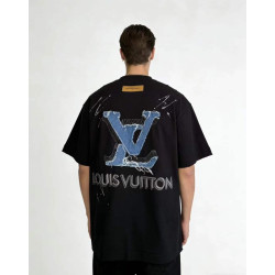 LOUIS VUITTON 루이비통 데님 자수 로고 티셔츠