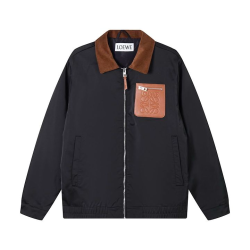 LOEWE 로에베 64266 아나그램 레더 패치 워크웨어 자켓