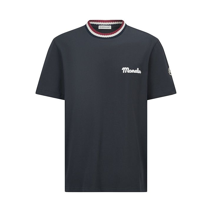 MONCLER 몽클레어 64303 엠브로이더드 로고 코튼 반팔