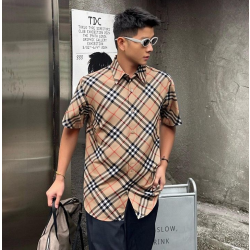 BURBERRY 버버리 64229 다이아몬드 체크 반팔 셔츠