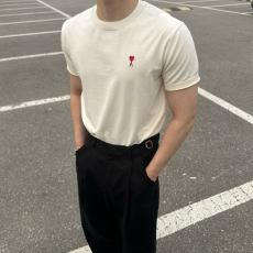 AMI 아미 하트 로고 쿨 반팔 니트 4COLOR