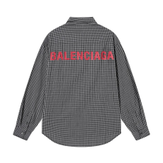 BALENCIAGA 발렌시아가 8014 로고 깅엄 체크 셔츠