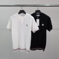 MONCLER 몽클레어 와펜 배색 반팔 카라 니트