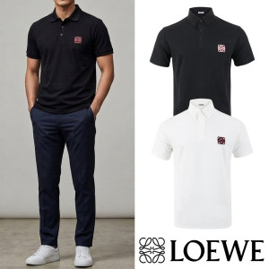 LOEWE 로에베 카라넥 레터링 자수 PK 티셔츠