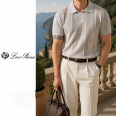 LOLOROPIANA 로로피아나 사선 니트반팔 3COLOR
