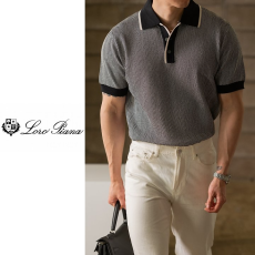 LOLOROPIANA 로로피아나 헤링본 니트반팔
