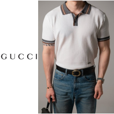 GUCCI 구찌 라운드 배색 카라 반팔 2COLOR