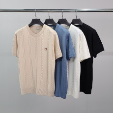 MAISON KITSUNE 메종키츠네 폭스헤드 케이블 반팔 니트